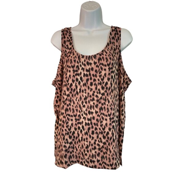 Maurices Womens Tank Top  XXL Pink Leopard Print Sleeveless Mob Wife Retro Glam - Picture 1 of 7